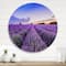 Designart - Sunrise & Dramatic Clouds Over Lavender Field II - Farmhouse Metal Circle Wall Art